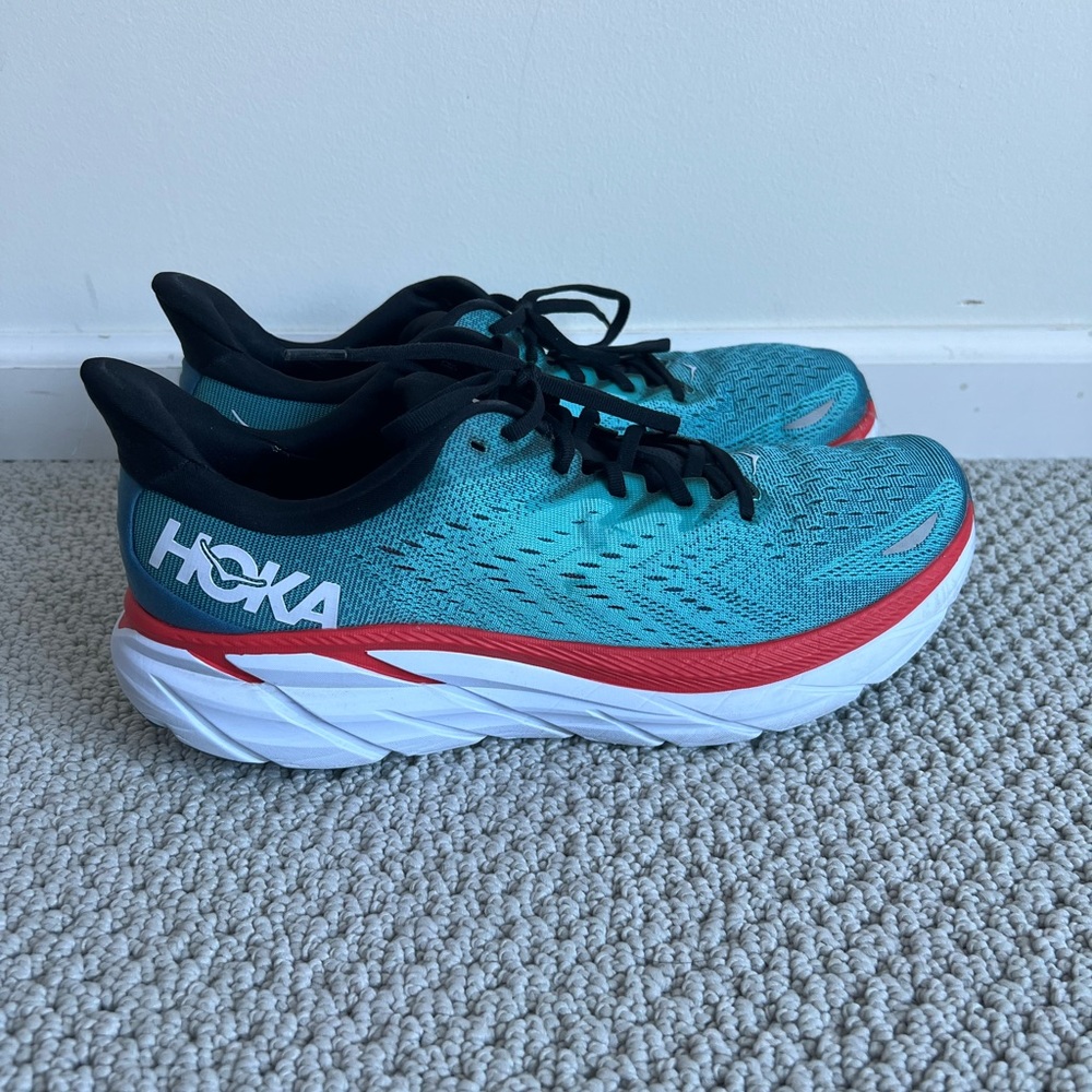 HOKA Clifton 8 running shoes blue size 12